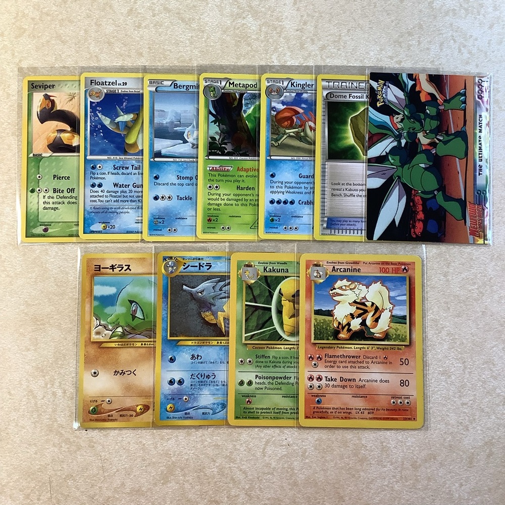 Vintage Pokémon Trading Card Lot (11) / Various Sets, 1999-2016